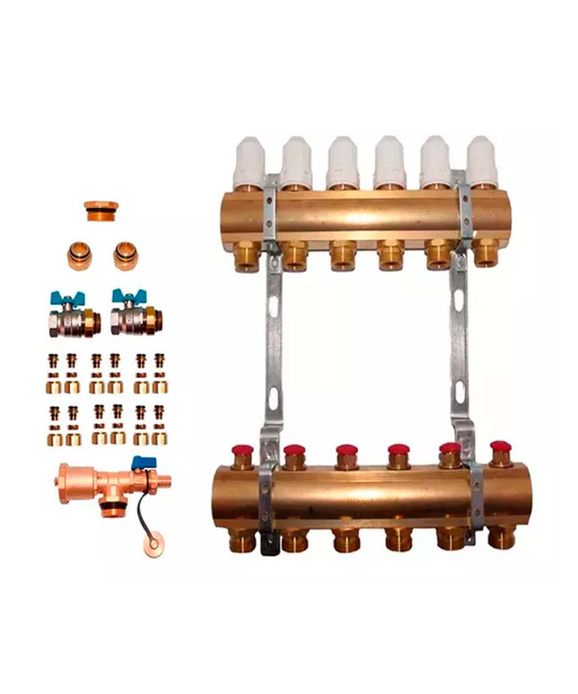 COLECTOR 6 VIAS TERMOSTATICO MAS ACCESORIOS PARA INSTALACION OFITT PEISA