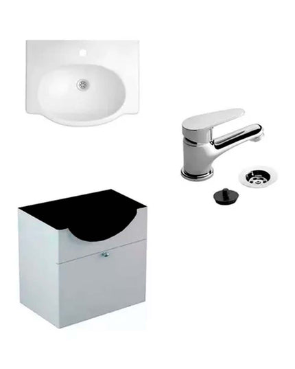 Mueble De Colgar 48cm Lavatorio Ferrum Griferia M4 Fv
