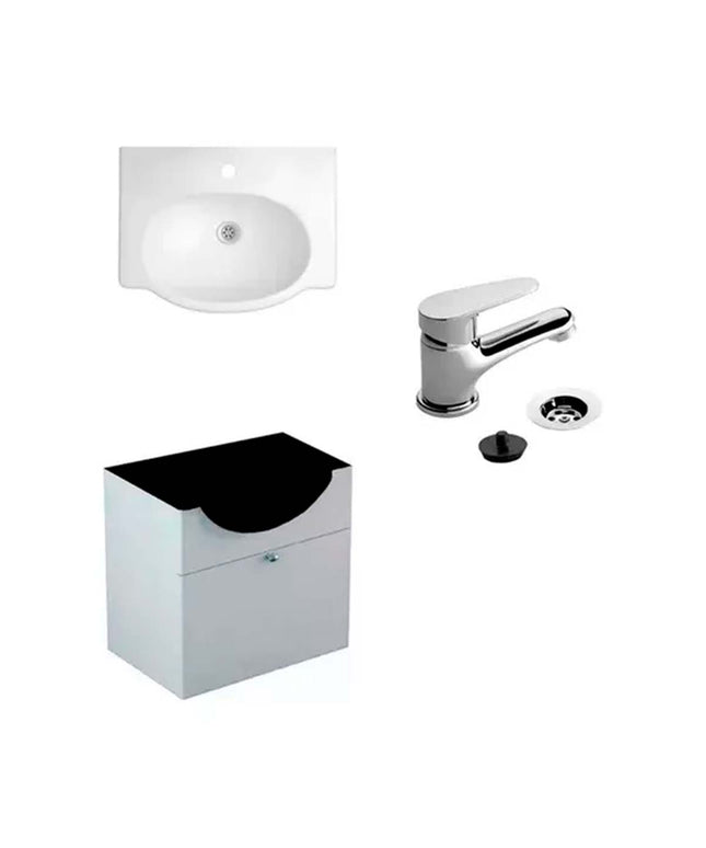 Mueble De Colgar 48cm Lavatorio Ferrum Griferia M4 Fv