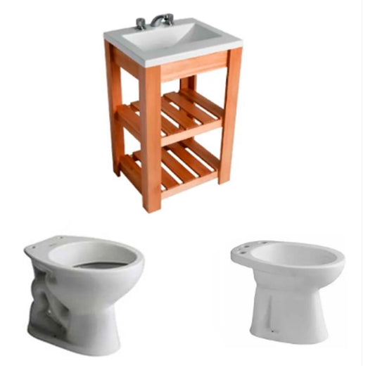 Juego De Baño Andina Traful Ferrum 3 Piezas Jt302 Ifa Bea3