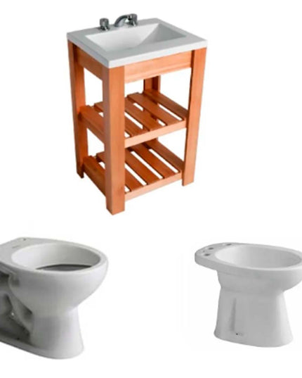 Juego De Baño Andina Traful Ferrum 3 Piezas Jt302 Ifa Bea3