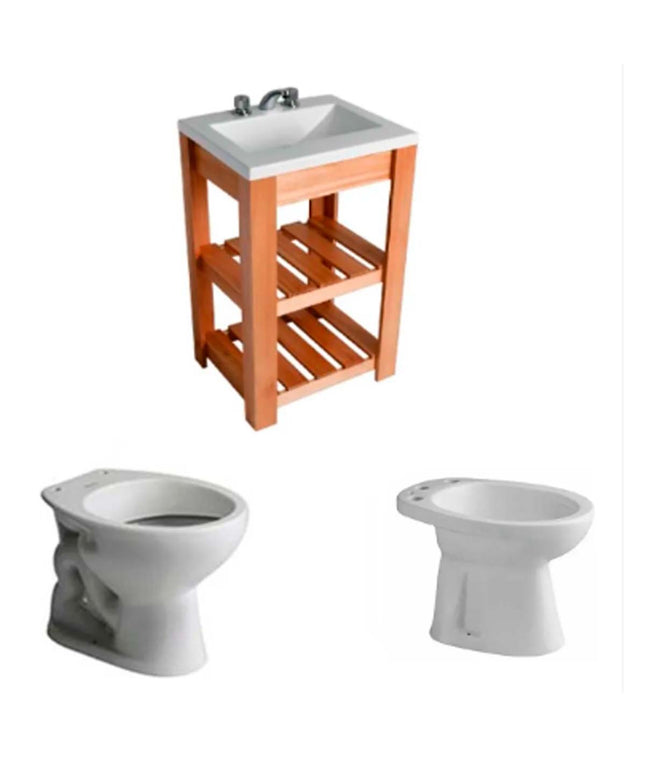 Juego De Baño Andina Traful Ferrum 3 Piezas Jt302 Ifa Bea3