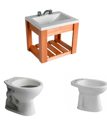 JUEGO DE BAÑO ANDINA TRAFUL FERRUM 3 PIEZAS JT301 IFA BEA3