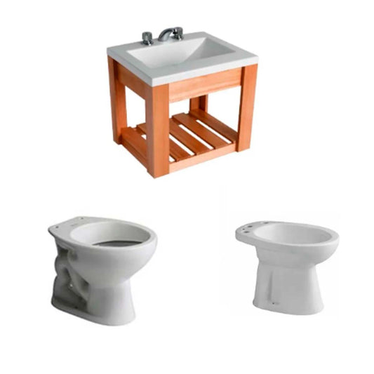 Juego De Baño Andina Traful Ferrum 3 Piezas Jt301 Ifa Bea3