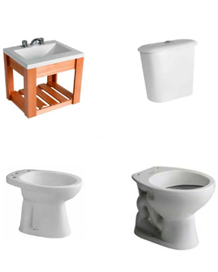 JUEGO BAÑO ANDINA TRAFUL FERRUM 4 PIEZAS JT301 IFA DAS6C