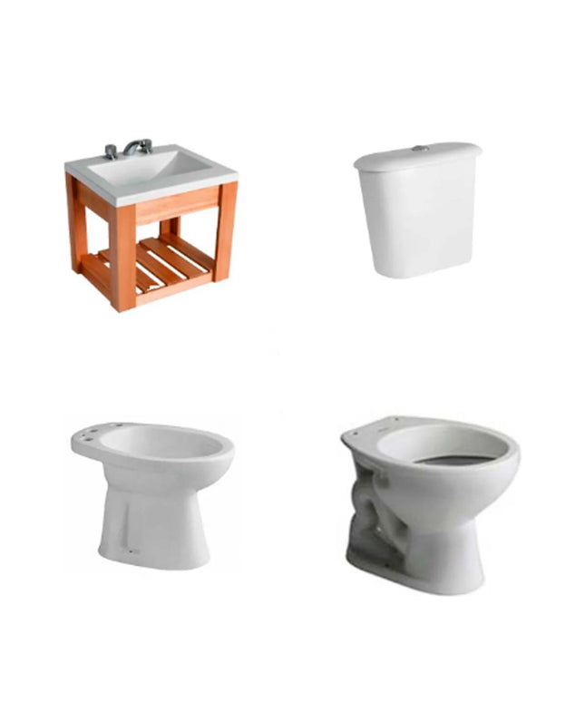 JUEGO BAÑO ANDINA TRAFUL FERRUM 4 PIEZAS JT301 IFA DAS6C