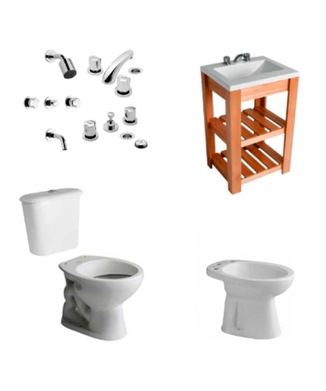 JUEGO DE BAÑO ANDINA FERRUM Y GRIFERIA PAMPA 0900.03/B6 FV