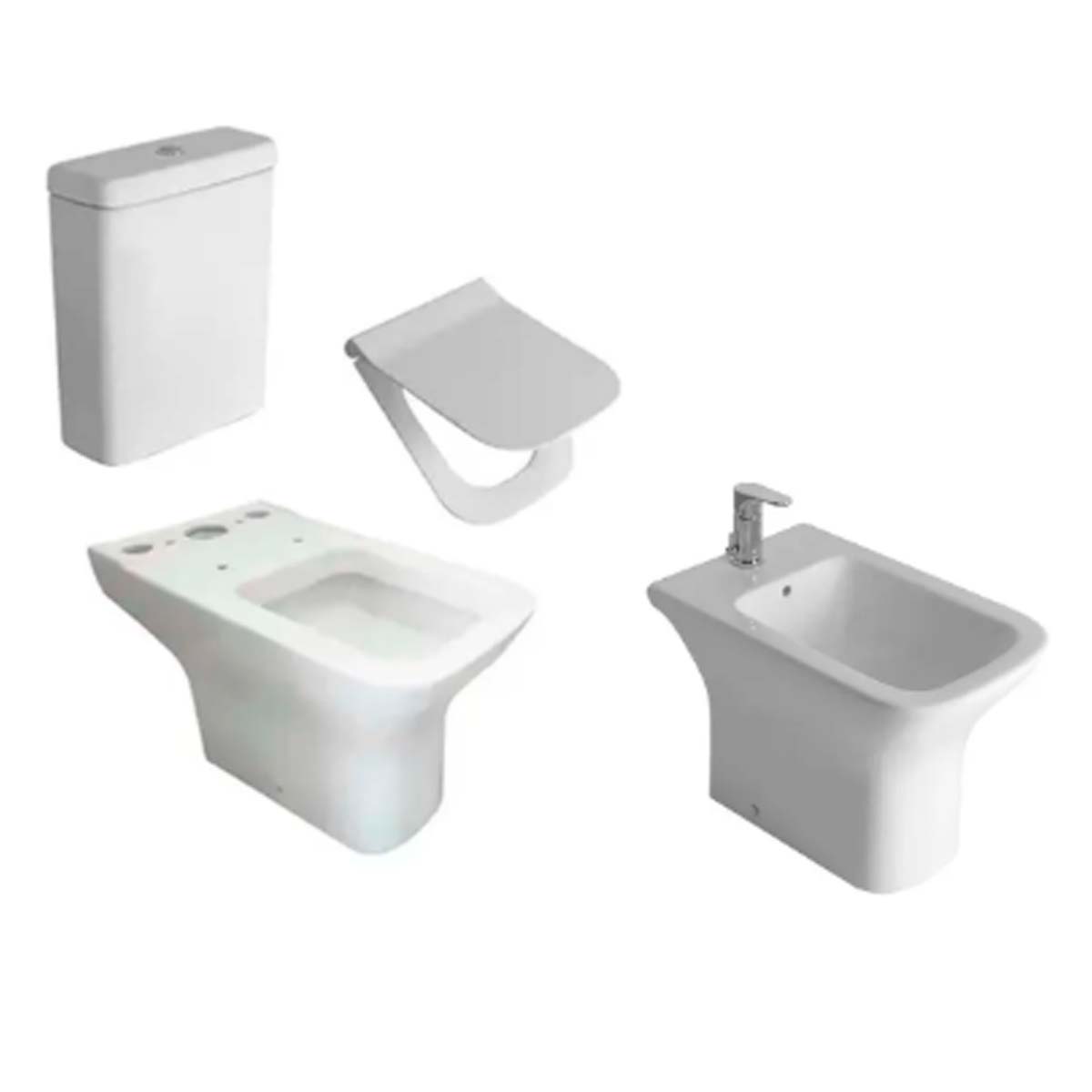 JUEGO BAÑO INODORO LARGO DEPOSITO BIDE 1 AGU FERRUM TEMPLE