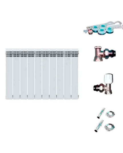 PEISA RADIADOR GAMMA 500 BLANCO 10 ELEMENTOS MAS KIT