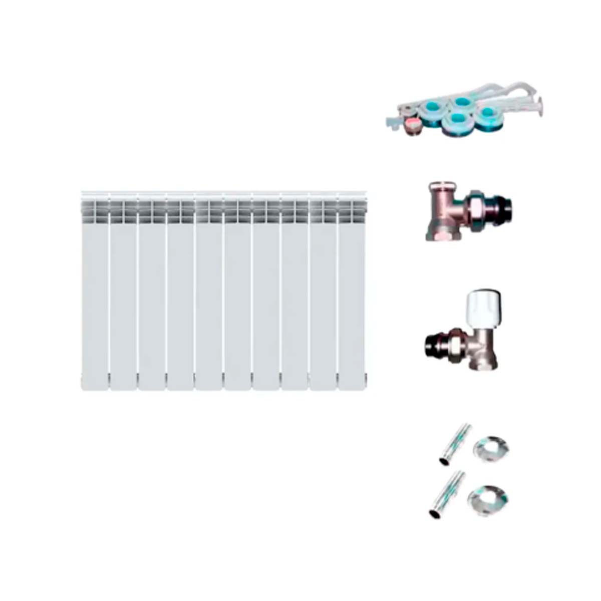 Peisa Radiador Gamma 500 Blanco 10 Elementos Mas Kit
