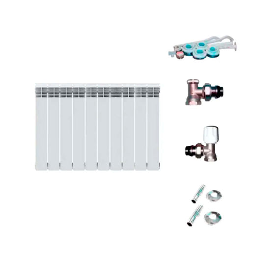 PEISA RADIADOR GAMMA 500 BLANCO 10 ELEMENTOS MAS KIT