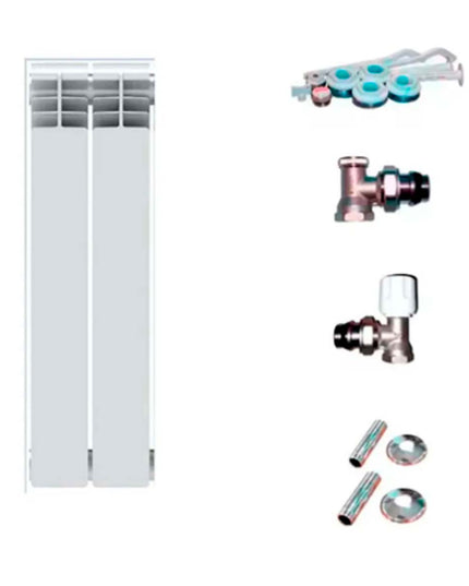 PEISA RADIADOR GAMMA 500 BLANCO 2 ELEMENTOS MAS KIT