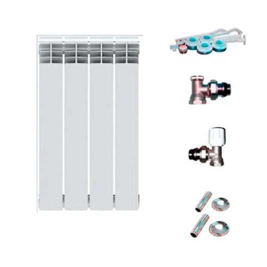 Peisa Radiador Gamma 500 Blanco 4 Elementos Mas Kit