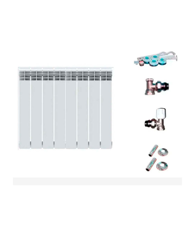 Peisa Radiador Gamma 500 Blanco 8 Elementos Mas Kit
