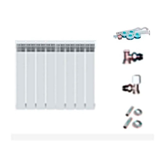 Peisa Radiador Gamma 500 Blanco 8 Elementos Mas Kit