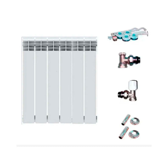 Peisa Radiador Gamma 500 Blanco 6 Elementos Mas Kit