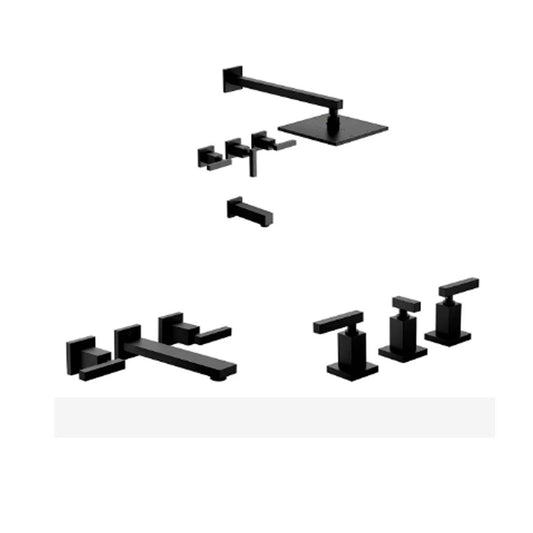 SET DE GRIFERIAS BAÑO DOMINIC LEVER FV DUCHA LAVATORIO BIDE