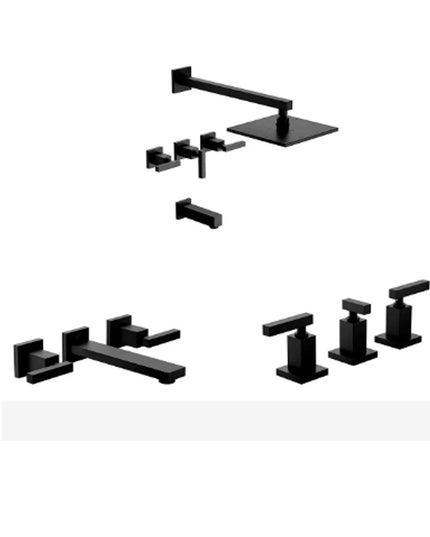 SET DE GRIFERIAS BAÑO DOMINIC LEVER FV DUCHA LAVATORIO BIDE