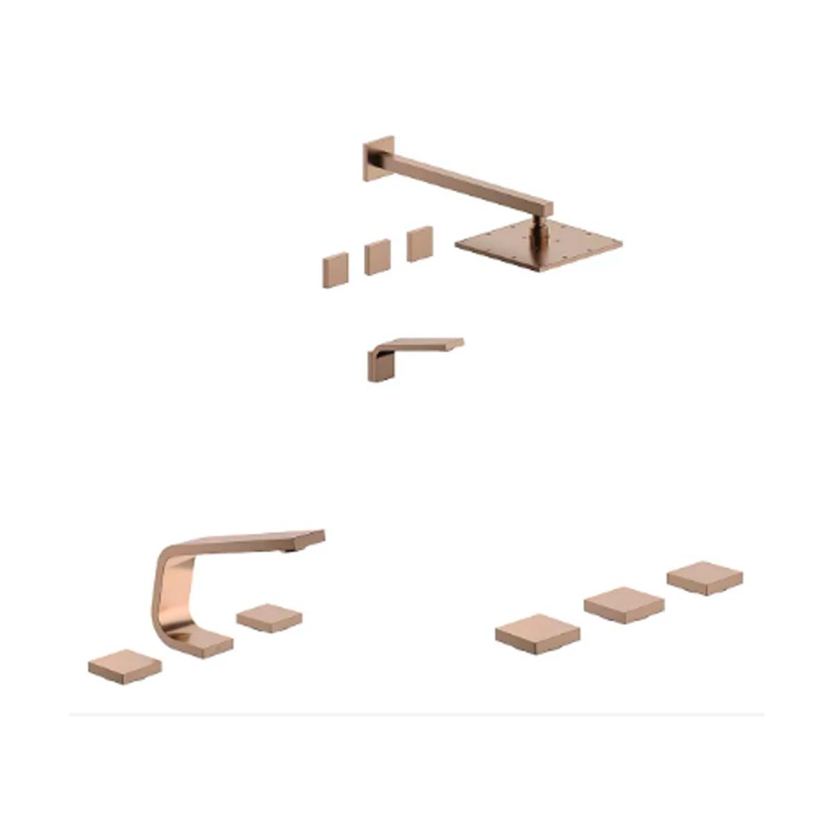 Set De Griferias Para Baño Chalten Fv Lavatorio Ducha Bide
