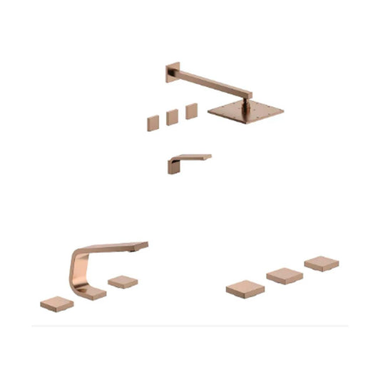 Set De Griferias Para Baño Chalten Fv Lavatorio Ducha Bide