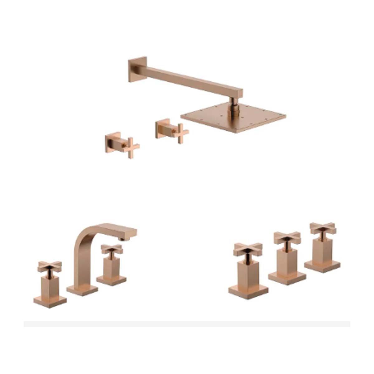 SET DE GRIFERIAS BAÑO DOMINIC FV LAVATORIO BIDE DUCHA