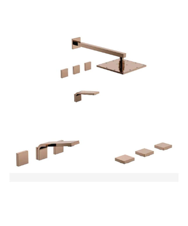 SET DE GRIFERIAS PARA BAÑO CHALTEN FV BIDE LAVATORIO DUCHA