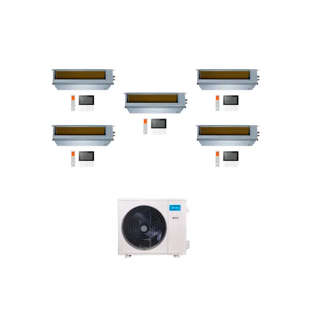 Midea Aire Multisplit Inverter Smart 42k+12+12+12+12+18 ductado