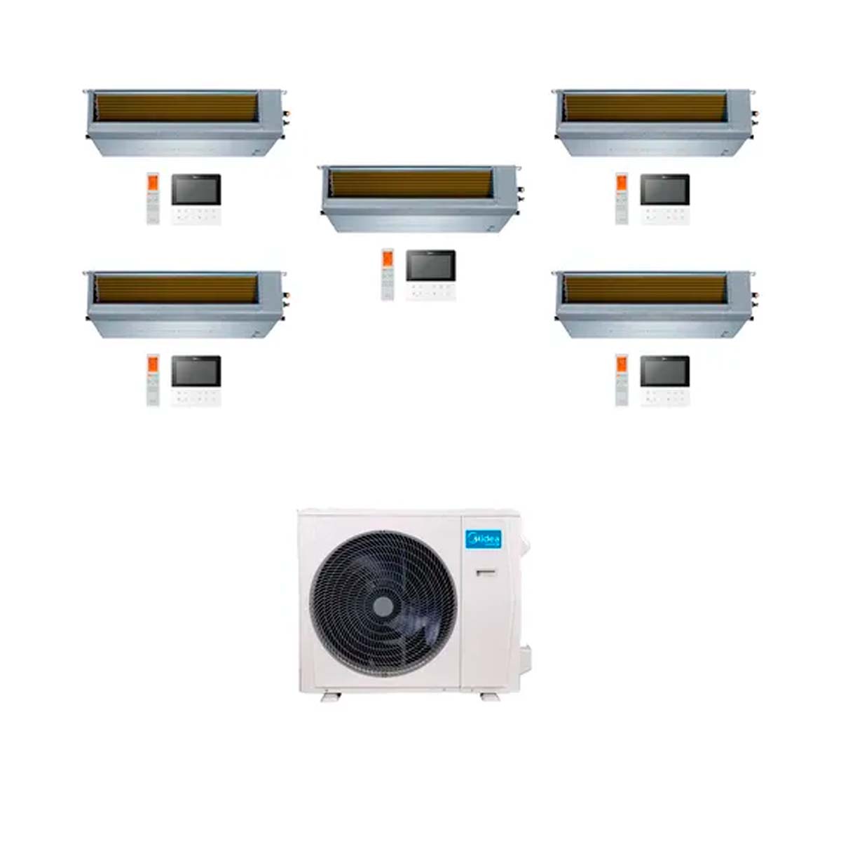 Midea Aire Multisplit Inverter Smart 42k+9+9+9+9+9 Ductado