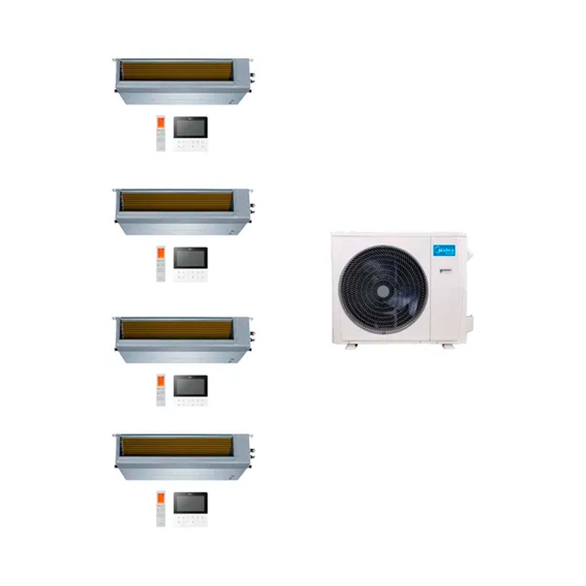 Midea Aire Multisplit Inverter Smart 42k+12+12+12+12 Ductado