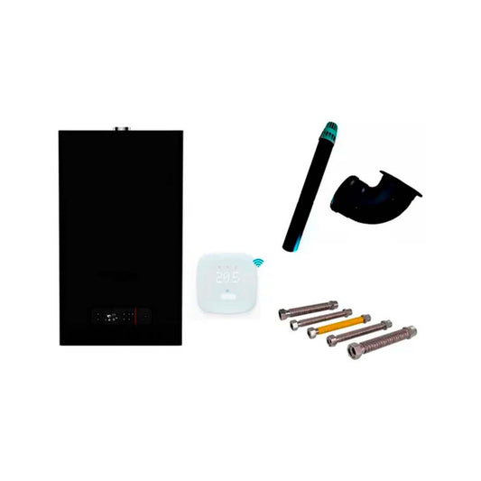 PEISA CALDERA PRIMA TEC SMART 24 NEGRA DOBLE SERVICIO TF METRO CON FLEXIBLES
