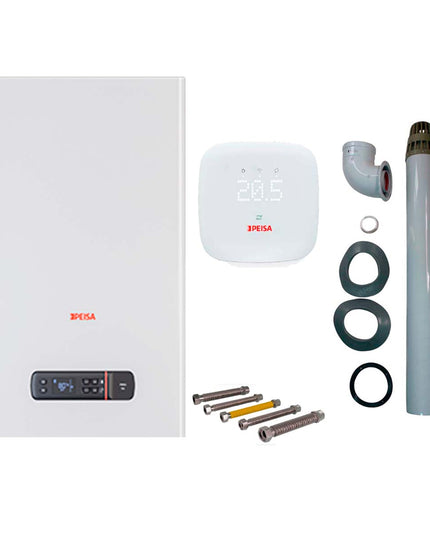 Peisa Caldera Prima Tec 24 Doble Servicio Tiro Forzado Gn Con Flexibles Y Termostato
