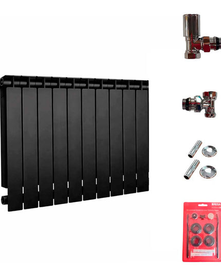 PEISA RADIADOR TROPICAL 500 NEGRO 10 ELEMENTOS + KIT DE INSTALACION