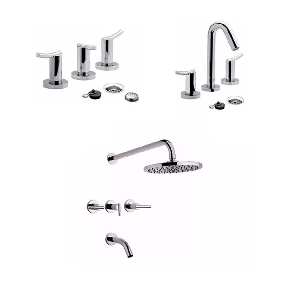 COMBO GRIFERIA FV LIBBY LAVATORIO DUCHA BIDE CIERRE CERAMICO