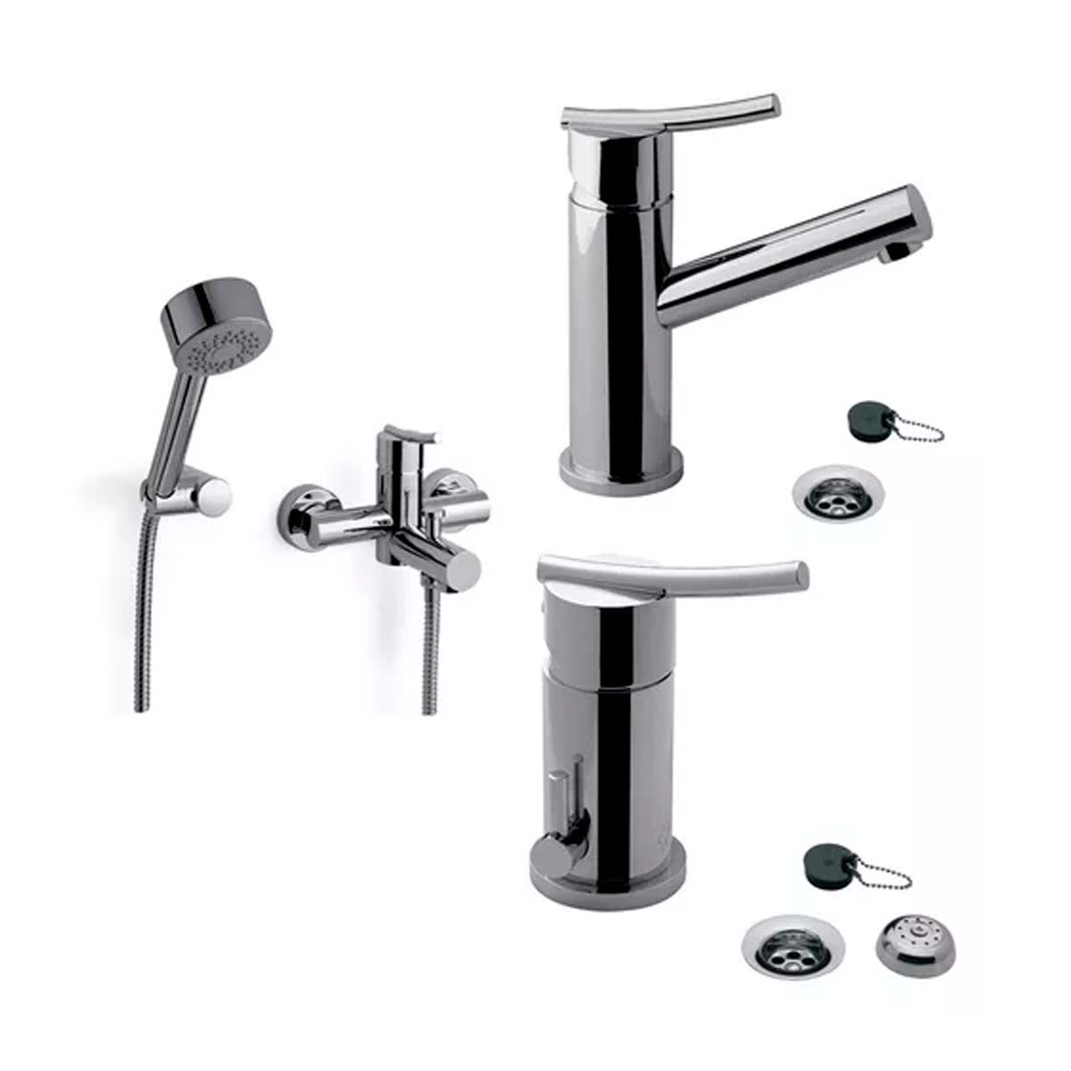 COMBO GRIFERIA FV LIBBY MONOCOMANDO LAVATORIA + DUCHA EXT + BIDE