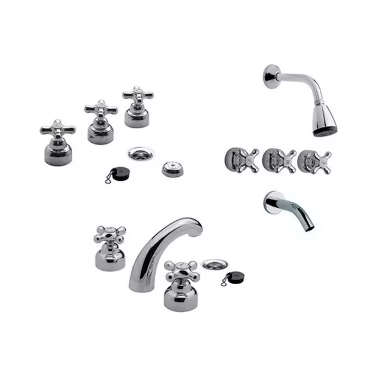 COMBO GRIFERIA FV MALENA DUCHA BIDE LAVATORIO 16