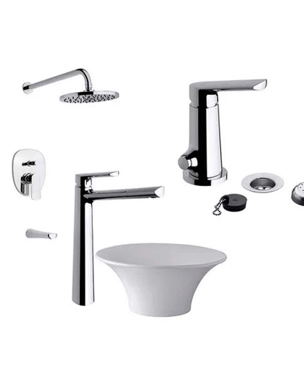 COMBRO GRIFERIA FV AROMO MONOC LAVATORIO ALTO +DUCHA + BIDE