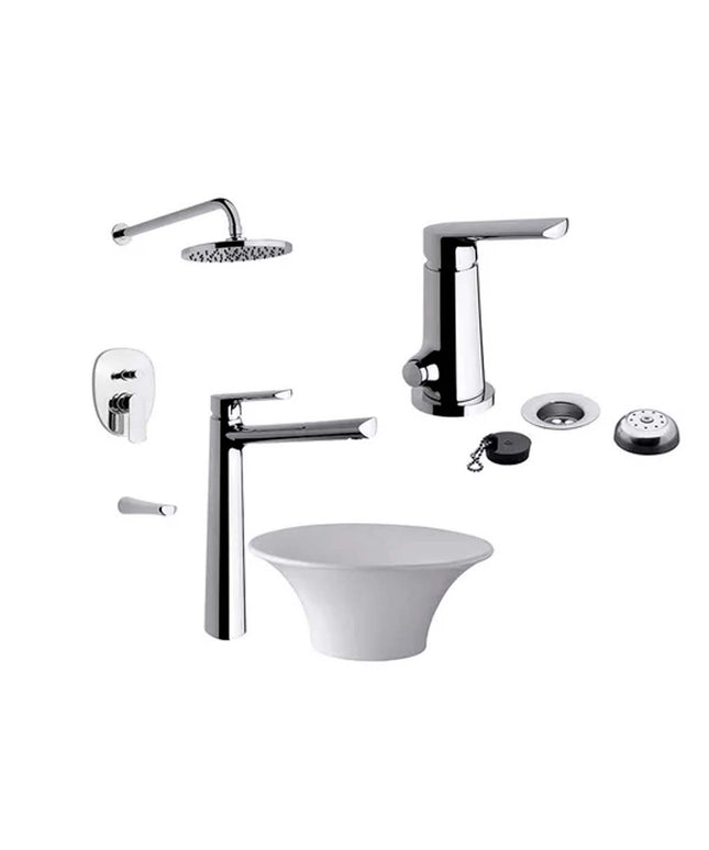 COMBRO GRIFERIA FV AROMO MONOC LAVATORIO ALTO +DUCHA + BIDE