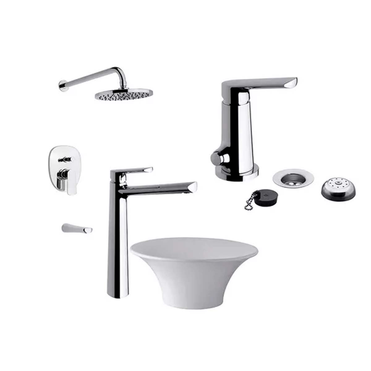 COMBRO GRIFERIA FV AROMO MONOC LAVATORIO ALTO +DUCHA + BIDE