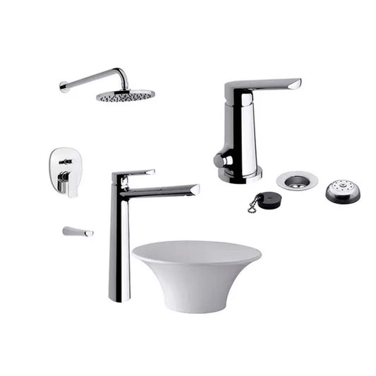 COMBRO GRIFERIA FV AROMO MONOC LAVATORIO ALTO +DUCHA + BIDE