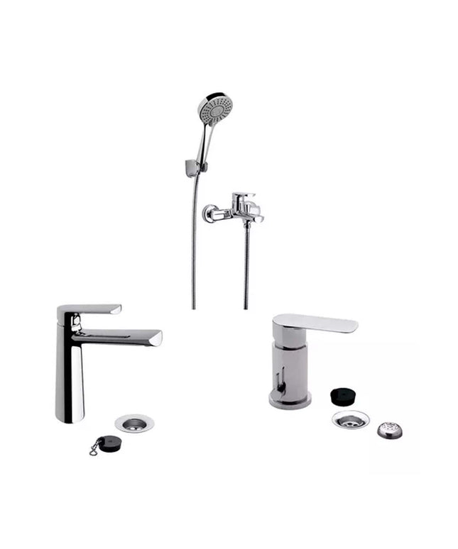 COMBO GRIFERIA FV AROMO LAVATORIO + BIDE + DUCHA EXTERIOR