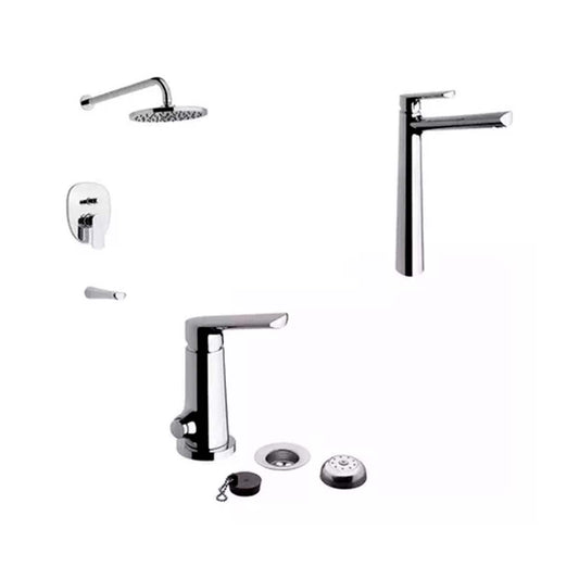 COMBO GRIFERIA FV AROMO LAVATORIO ALTO +BIDE+DUCHA