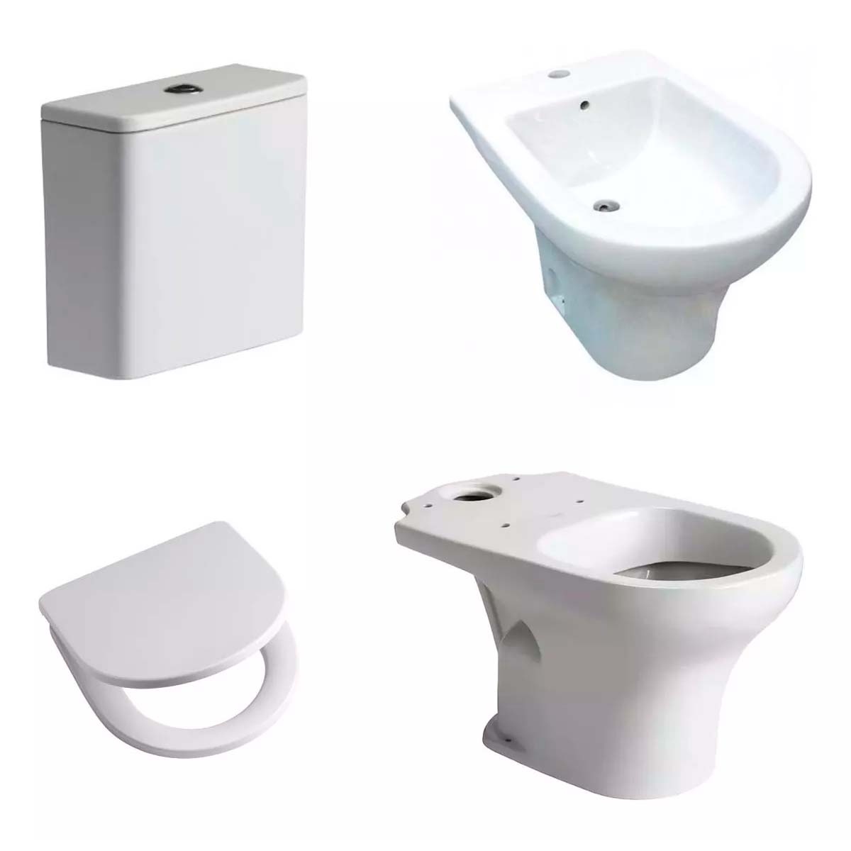 COMBO FERRUM VENETO BAÑO INODORO LARGO+MOCHILA+BIDÉ Y TAPA