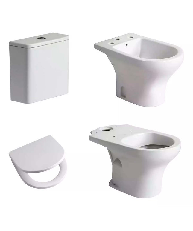 COMBO VENETO FERRUM INODORO L C/TAPA + DEPOSITO + BIDE 1 A 3 AGUJEROS