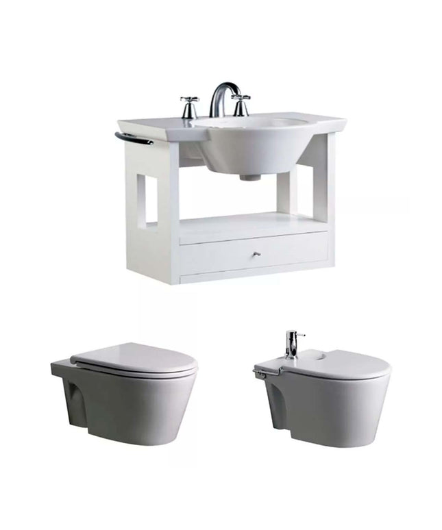 COMBO FERRUM MARINA VANITORY C/LAVAT + INODORO + BIDÉ COLGAR