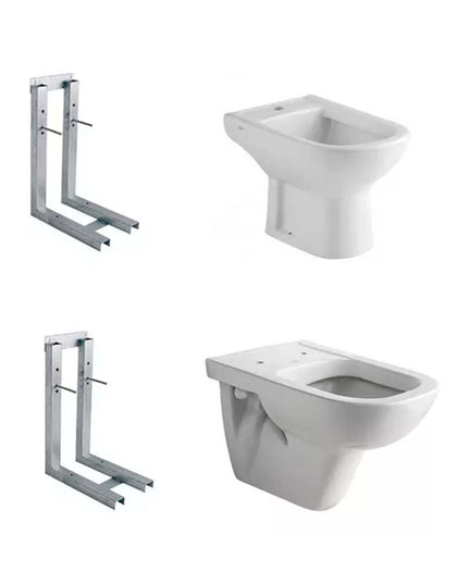 COMBO FERRUM BARI INODORO COLGAR+SOPORT+BIDET COLGAR+SOPORT