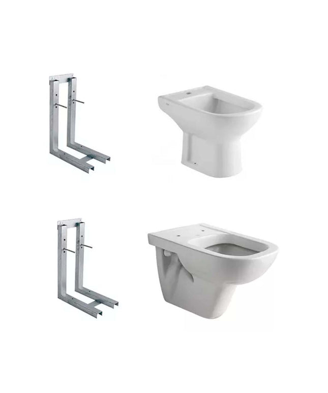 COMBO FERRUM BARI INODORO COLGAR+SOPORT+BIDET COLGAR+SOPORT