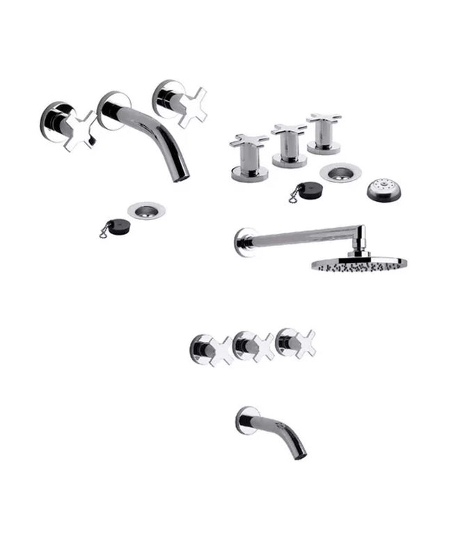 Combo Fv Alerce Lavatorio Pared + Ducha C/trans + Bidet /d7
