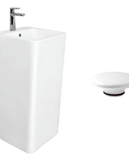 FERRUM MILOS LAVATORIO PEDESTAL 1AG LKP15 Y TAPON ZTSC