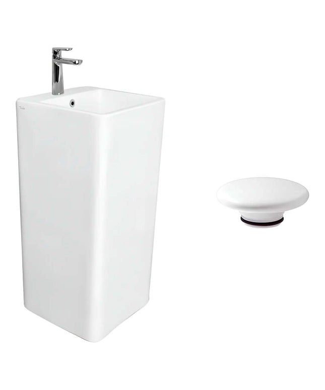 FERRUM MILOS LAVATORIO PEDESTAL 1AG LKP15 Y TAPON ZTSC