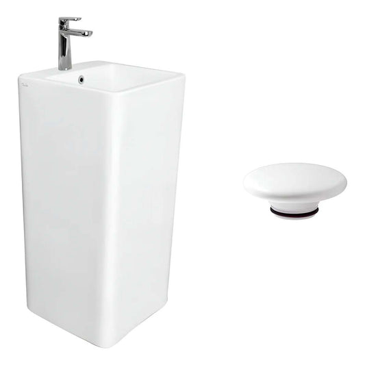 FERRUM MILOS LAVATORIO PEDESTAL 1AG LKP15 Y TAPON ZTSC